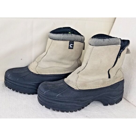 Due North beige suede insulated boot women's 10 low calf comfortemp rubber sole - Picture 1 of 9